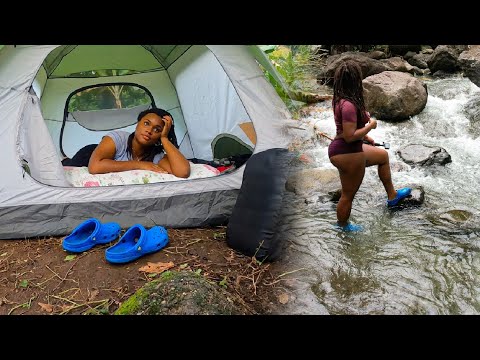 2 DAY CAMPING AT MYSTICAL RIVER – Katawud Village #asmr #camplife #jamaica