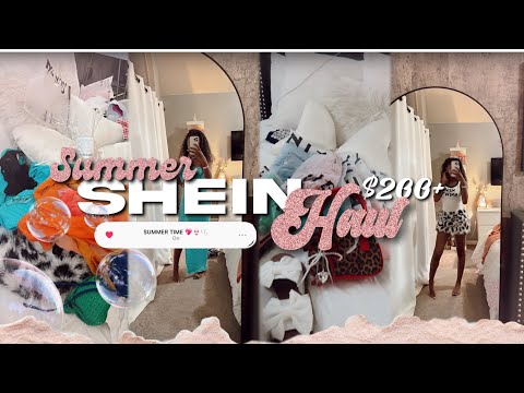 $200+ SUMMER SHEIN HAUL 👙💖🫧 | try on, bathing suits, accessories, dresses, etc | flygirlheaven |