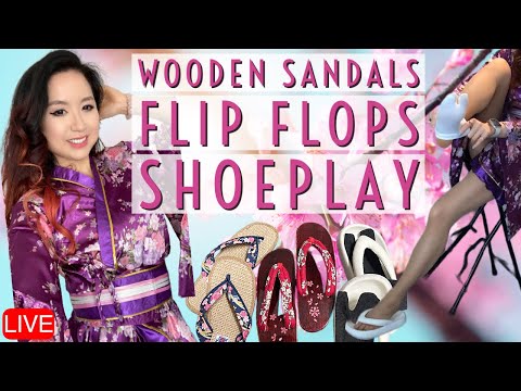 5-Toe Pantyhose Tabi Socks Sandals Flip Flops Kimono Cosplay, Nylons Try On Shoeplay Dangle, Feet