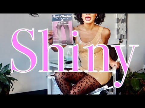 ANIMAL PATTERN PANTYHOSE and SHINY DRESS + HEELS Pearl and Poseidon Try on and review