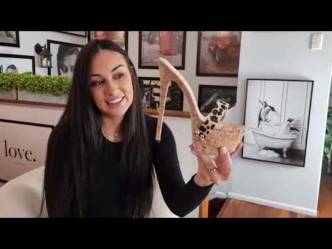 Ashley Unboxes Cork 7 Inch High Heel Platform Mule Shoes With Cheetah Spaghetti Strap