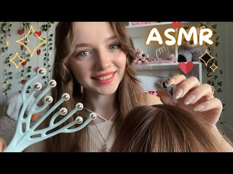 ASMR: Checking for lice 🐜 & Giving a relaxing head massage 💆🏻‍♀️