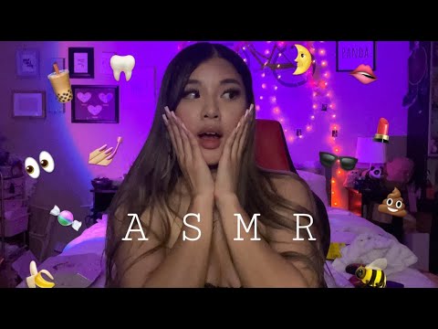 ASMR | Emoji Challenge 🐝🦷🧋🍬🍒