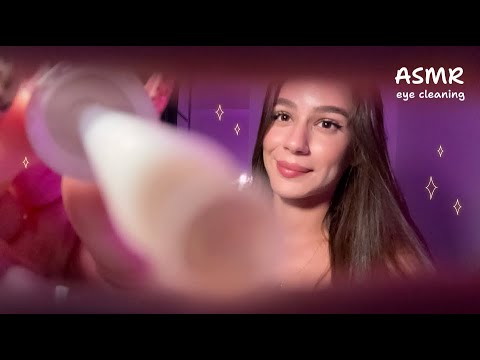 ASMR EYE CLEANING 👀 The best visual triggers for sweet sleep 😴 (mouth sounds, flashlight, tingles) 🔦