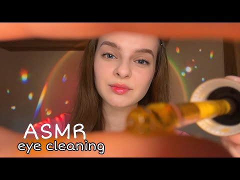 ASMR Eye Cleaning 👀💧Featuring Relaxing Visual & Mouth Sounds
