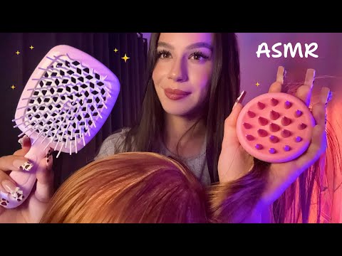 ASMR 😴 Ultimate Hair Check, Scalp Massage, Brushing & Clipping 💓