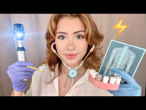 ASMR FASTEST Doctor, Nurse, Chiropractor, Cranial Nerve Exam, Dentist Medical Examination EVER ⚡