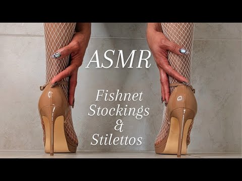 ASMR: High Heel Stilettos| Fishnet Stockings| Soothing Walking & tapping sounds.  Relaxation & sleep