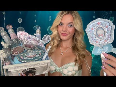 ASMR Mystical Mermaid Makeup Collection + Pampering You 🧜🏻‍♀️🫧 (underwater ambiance)