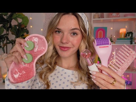 ASMR Scalp Massage & Skincare Pampering For Headache Relief 🥒🌸 (+overlay sounds)