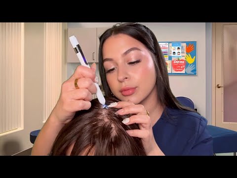 ASMR School Nurse checks your hair for Lice🪮(she plucks them out one by one)🫣