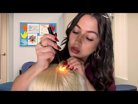 ASMR School Nurse Roleplay👩‍⚕️(Lice check, wound care, symptom check up) 🩺