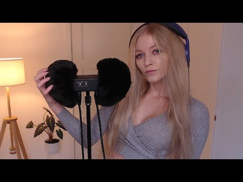 ASMR | Simple, pure, relaxing and calming fluffy ear scratching | No whisper | 3Dio Pro