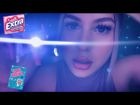 ASMR Theres something in your eye?! 👁️ Mean big sis RP ✨ up close personal attention + gum chewing