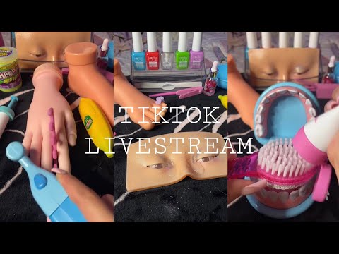 ASMR | Tiktok Wrong Props Toy Livestream 🦷💅🏼💄 (Nails, dentist, makeup)
