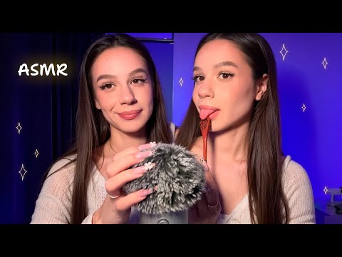 ASMR with my twin 💙 Sisters will make you sleepy (layered sounds, visual triggers, mouth sounds) ✨