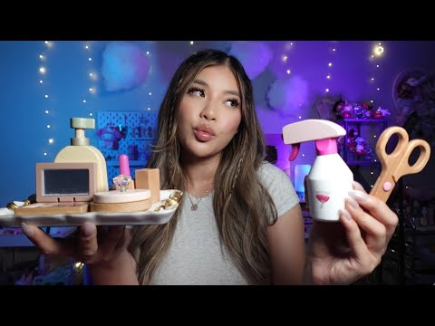 ASMR Wooden Makeover on You✨Personal Attention, Makeup & Haircut