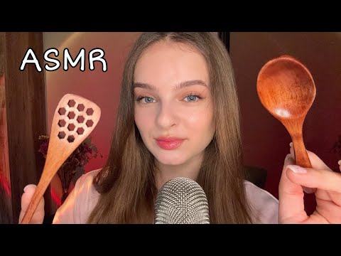ASMR | Wooden Spoon Sounds🥄🍯 + Face Eating ( no talking, mouth sounds, personal attention)