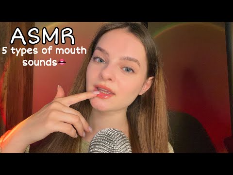 ASMR✨5 Types of Mouth Sounds You’ll Love 👄(whispers, kisses, spit painting, tongue, clicks)