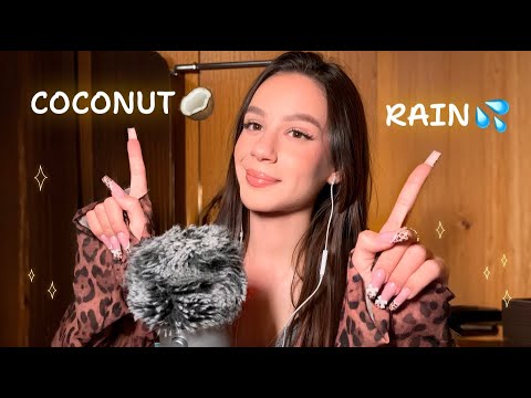 ASMR🥥 Coconut and energy rain 🌧