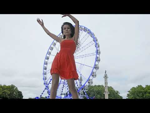 before the rain is a bit windy. summer dress beige hold-ups stockings