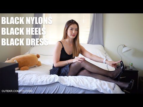 Black Nylons, Black Cocktail Dress And Black High Heels | Dressing Up For No Reason