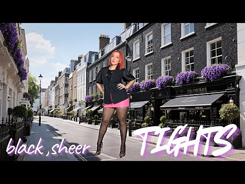 Black Tights 🩷 with Back Seam 🤩& Leopard Print Heels! 👠