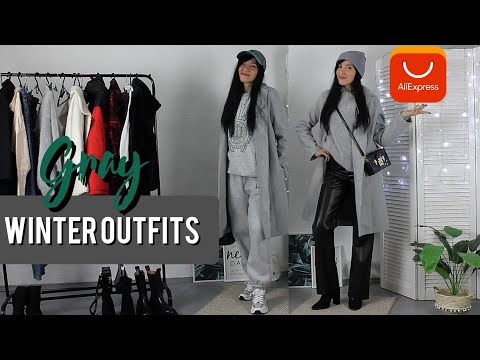 CASUAL GRAY WINTER OUTFITS | ALIEXPRESS HAUL | CLOTHING HAUL | OUTFIT IDEAS | TRY ON HAUL | LOOKBOOK