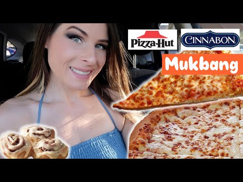 Cheese Pizza & Cinnabon Pizza Hut Mukbang /  Cheat Meal Chit Chat 😋🍕