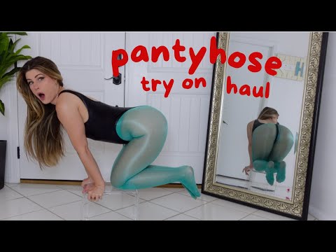 Colorful Shiny Pantyhose Try On Haul! Lechery Tights 🩷💚🤍