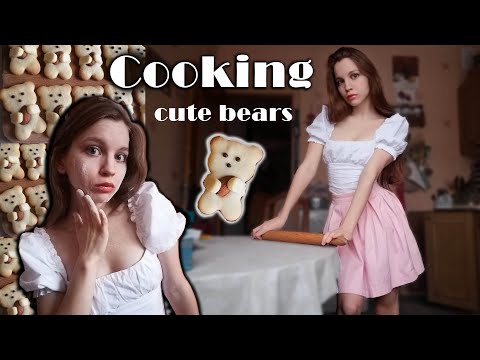 Cooking | Cute bear cookies with almonds