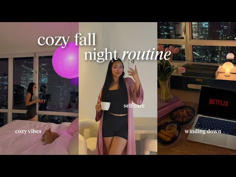 COZY FALL NIGHT ROUTINE 🍂 | reset routine, self-care tips, fall decor and how to romanticize life