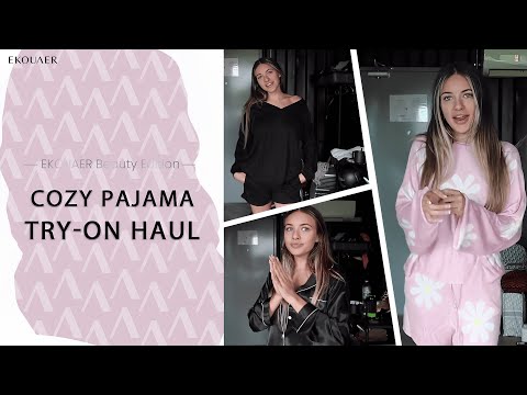 Cozy Pajamas and LoungeweaTry on Haul  | Ekouaer Comfort Collection