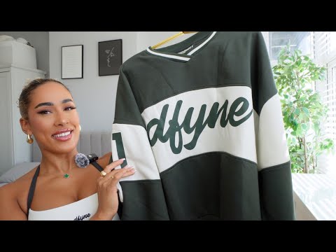 DFYNE 4th birthday collection try-on haul and review! varsity streetwear collection