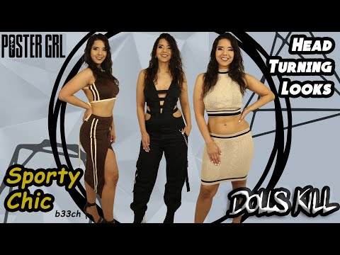 Dolls Kill Sporty Chic Haul and Try on | Poster Grl Streetwear Inspired Looks