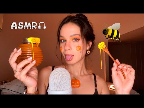 🍂 BEST FALL TRIGGERS / Honey, mouth sounds, pumpkins, spider web, candles, unintelligible whisper 🍯🎃