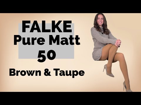 Falke Pure Matt 50 | Shiitake, Whole Grain & Almond Opaque Taupe & Brown Tights | Review & Try On
