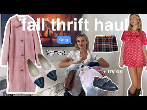 FALL THRIFT HAUL + try on (pinterest inspired thrift haul)