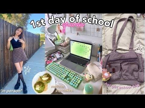 FIRST DAY OF SCHOOL GRWM 2021 ★ 6am morning routine, whats in my bag, notion tour, + vlog!!