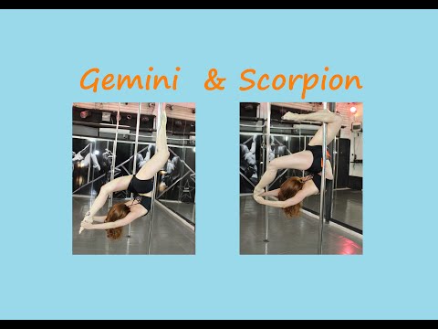 Gemini com coluna e Scorpion com coluna   – Tutoriais de Pole Dance por Alesssandra Rancan