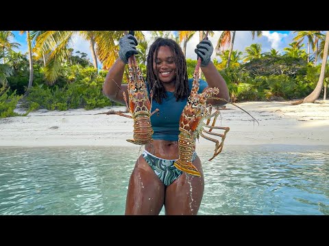 GIANT LOBSTERS! Catch & Cook- Bahamian Lobster Fried Rice