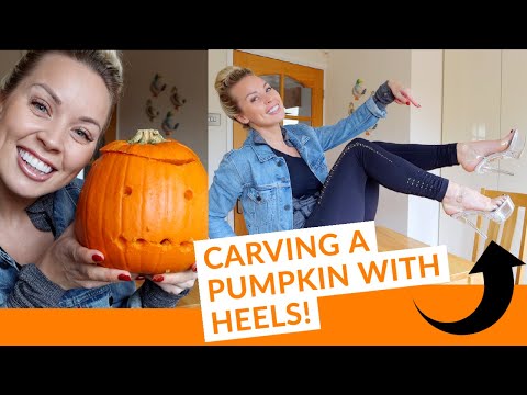 HALLOWEEN PUMPKIN CARVING USING HEELS!!