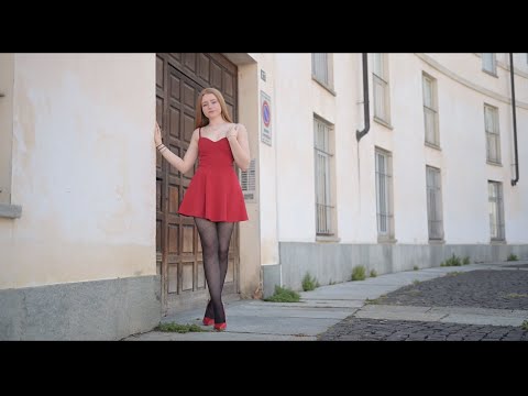 HOSIERY FASHION EDITORIAL : Pantyhose, Tights, Stockings, Short Mini Dress (4K)