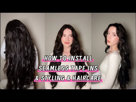 How to install Seamless tape ins & Styling & Haircare with 💖evie leclair💖