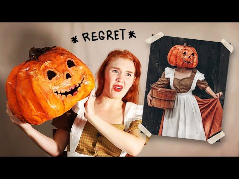 I Tried Making a Cute 'Pumpkin Lady' Costume… (except it's terrifying lol)