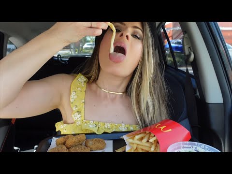 KFC Beyond Chicken, McDonalds Fries, Oreo McFlurry Mukbang 🍗🍟🍦 (my mom thinks I have tourette's)