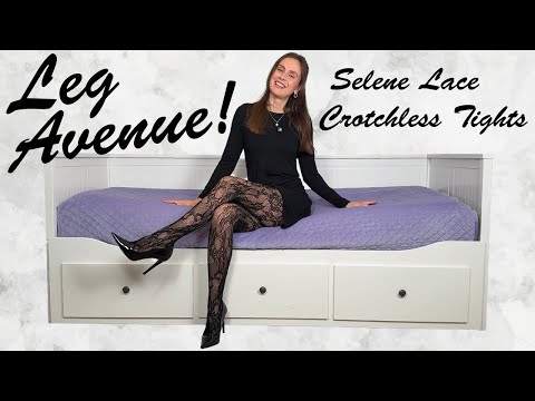 Leg Avenue Selene Lace Crotchless Tights | Try On & Review