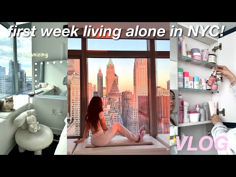 living alone in NYC ♡ settling into the new apartment, organizing, first week vlog, life updates