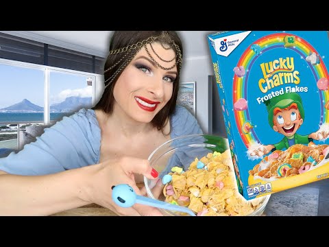 Lucky Charms Frosted Flakes Cereal Review / Mukbang / Eating Show CHEAT MEAL 😋