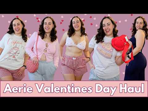 MASSIVE Aerie Valentines Day Haul | Cute Vday Outfits, Heart Shaped Bags, and More!